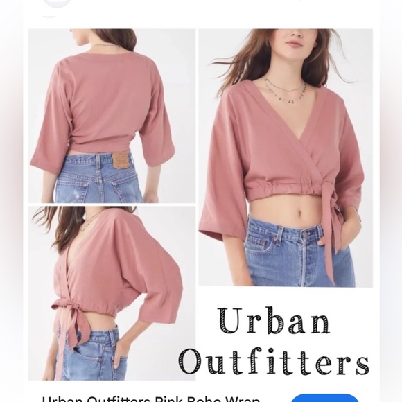 Urban Outfitters Tops - Urban Outfitters Pink Wrap Top M